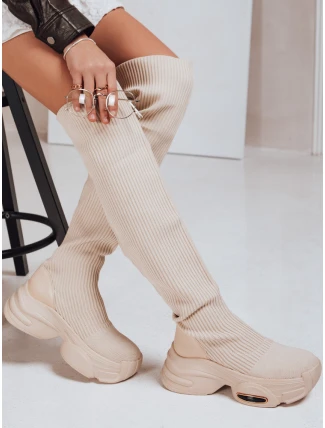 FashionStreet béžové dámské ponožkové boty ZY1322