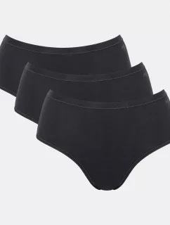 Dámské kalhotky GO Daily Cotton Midi 3P - BLACK - černé 0004 - SLOGGI