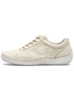 Dámské perforované béžové kožené polobotky Rieker 52546-60 Dámské perforované béžové kožené polobotky Rieker 52546-60