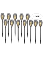 DANCING FLAMES SOLAR LAMP 12 LED SMD 7.5x7.5x46.5CM GREY - 12ks