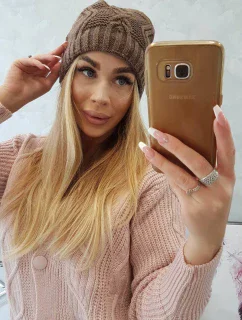 Fleecová čepice Sylwia K244 mocca