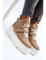 Zazoo 3450 Dámské Kožené Tenisky Beige