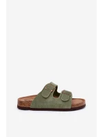 Dámské Semišové Sandály S Přezkami Big Star RR274A393 Zelené