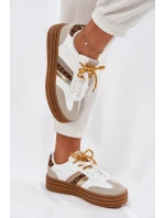 Dámské Tenisky Na Platformě S Dvojitým Šněrováním Leopardí Bílé Niteria