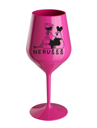 NERUŠŠŠ - růžová nerozbitná sklenice na víno 470 ml