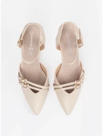 Pěkné dámské Jasnobeżowy lodičky na jehlovém podpatku Pěkné dámské Jasnobeżowy lodičky na jehlovém podpatku