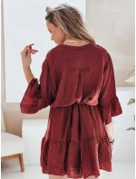 Letní mušelínové šaty LYVONNE vínové FashionStreet EY2614 Letní mušelínové šaty LYVONNE vínové FashionStreet EY2614