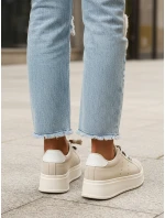 Dámské tenisky na platformě light beige FashionStreet ZY1420