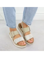 Dámské sandály na podpatku béžové Rieker 69260-60 Dámské sandály na podpatku béžové Rieker 69260-60