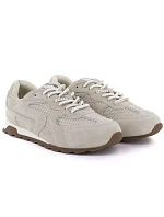 Dámské semišové kožené polobotky béžové Vinceza 86426