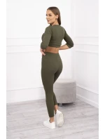 Pruhovaný krátký khaki set Pruhovaný krátký khaki set