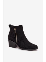 Dámské kovbojky na podpatku S.Barski HY52-538 Černé