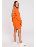 M676 Svetr tunika se zipy - oranžová