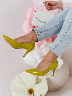 Dámské jehlové boty CRANTIK na podpatku zelené FashionStreet ZY0747