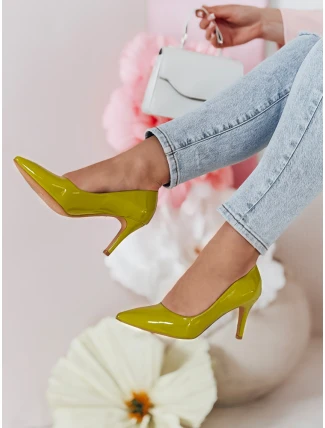 Dámské jehlové boty CRANTIK na podpatku zelené FashionStreet ZY0747