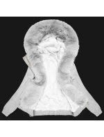 Krátká bílá bunda s kožešinovou podšívkou S'West (B8506-26)