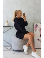 Zateplené šaty s kapucí černé Zateplené šaty s kapucí černé