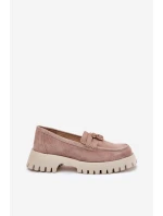 Semišové Dámské Mokasíny S Nášivkou Medvěd Vinceza 79533 Béžové