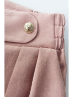 B252 Široké kalhoty s ozdobnými knoflíky - růžové