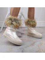 Dámské sněhule INT1924B sněhule na platformě z umělé kožešiny MM274380 Světle béžová - Big Star Dámské sněhule INT1924B sněhule na platformě z umělé kožešiny MM274380 Světle béžová - Big Star