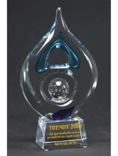 Gravírovaná skleněná trofej + malířská výplň