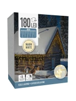 VÁNOČNÍ STROMEK SVĚTLA VENKOVNÍ SVĚTLO OPONA 180 VEDL ČASOVAČ TEPLÁ BÍLÁ PRŮHLEDNÝ KABEL