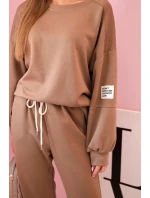 Komplet teplákové + kalhoty máslová látka velbloud