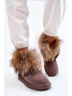 Dámské semišové sněhule s kožešinovou šedou Alexa Dámské semišové sněhule s kožešinovou šedou Alexa