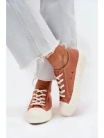 Dámské textilní tenisky na platformě Big Star RR274778 Oranžové