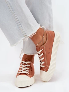 Dámské textilní tenisky na platformě Big Star RR274778 Oranžové