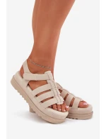 Dámské Sandály Na Platformě Eko Semišové Béžové Filisenia Dámské Sandály Na Platformě Eko Semišové Béžové Filisenia