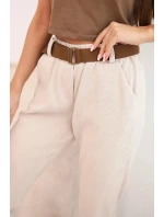 Dámské kalhoty s páskem kordové béžové Dámské kalhoty s páskem kordové béžové