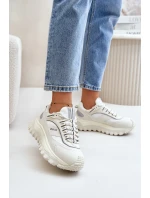 Dámské Kožené Tenisky Na Platformě Big Star OO274A221 HI-POLY SYSTEM Bílé Dámské Kožené Tenisky Na Platformě Big Star OO274A221 HI-POLY SYSTEM Bílé