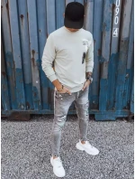 Pánská béžová mikina s potiskem FashionStreet BX5373 Pánská béžová mikina s potiskem FashionStreet BX5373