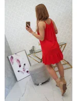 Šaty s tenkým páskem červené