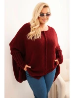 Svetr dámský Plus Size z akrylu s volným střihem a rukávem 3/4 fango Svetr dámský Plus Size z akrylu s volným střihem a rukávem 3/4 fango