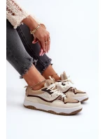 Dámské tenisky na platformě hnědé Etnaria