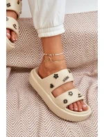 Dámské Pěnové Pantofle S Dekoracemi Béžové Ravanala