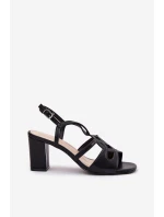 Dámské Sandály Na Podpatku Sergio Leone SK884 Černé