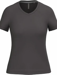 Kariban K 381 Dámské tričko s výstřihem do V 20.K381 dark grey