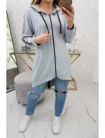 Mikina se zipem na zádech šedá