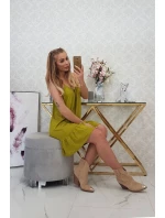 Šaty s tenkými pásky z kiwi