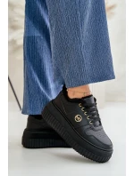 Sneakersy Sportovní Obuv Dámská Zateplená Na Masivní Podešvi Černé Verissha