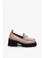 Kožené dámské mokasíny Béžová Kožené dámské mokasíny Béžová