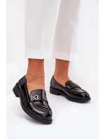 Dámské lakované mokasíny se srdíčkem S.Barski – černé