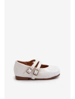 Lakýrované Dětské Baletky S Proužky Bílé Margenis