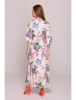 S405 Zavinovací maxi šaty s potiskem - model 1