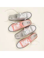 Trendy šedo-stříbrné  tenisky dámské bez podpatku