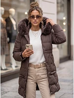 Dámská zimní prošívaná bunda s kapucí, fialová, FashionStreet TY5822 Dámská zimní prošívaná bunda s kapucí, fialová, FashionStreet TY5822