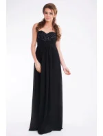 Dámské dlouhé společenské plesové šaty BOOM černé - Černá / M - PINK BOOM